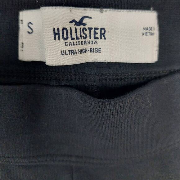HOLLISTER SZ S black straight leg mid elastic waist lounge workout pants b78 - Picture 6 of 9